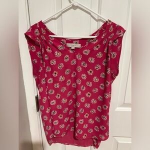 Loft Pink Sleeveless Shirt- Size Medium
